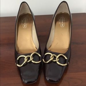 COACH Burgundy Patent Leather Heels